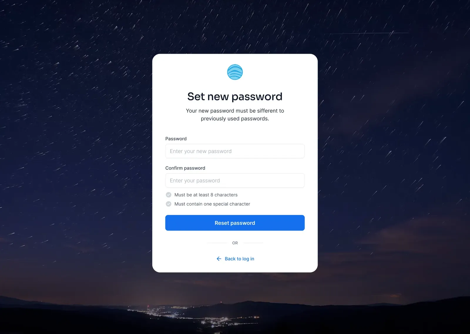 Reset or change your password screenshot