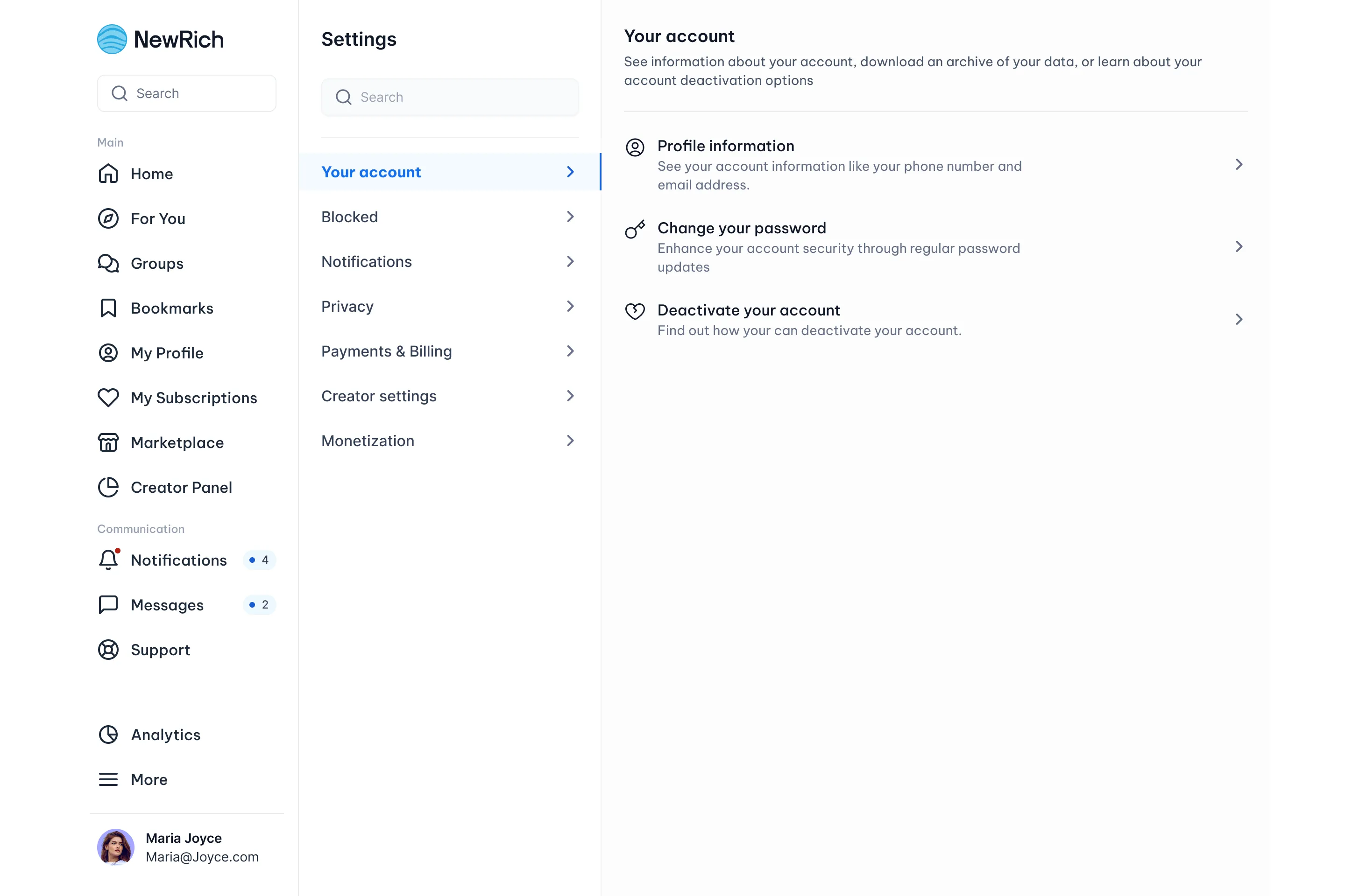 Reset or change your password screenshot