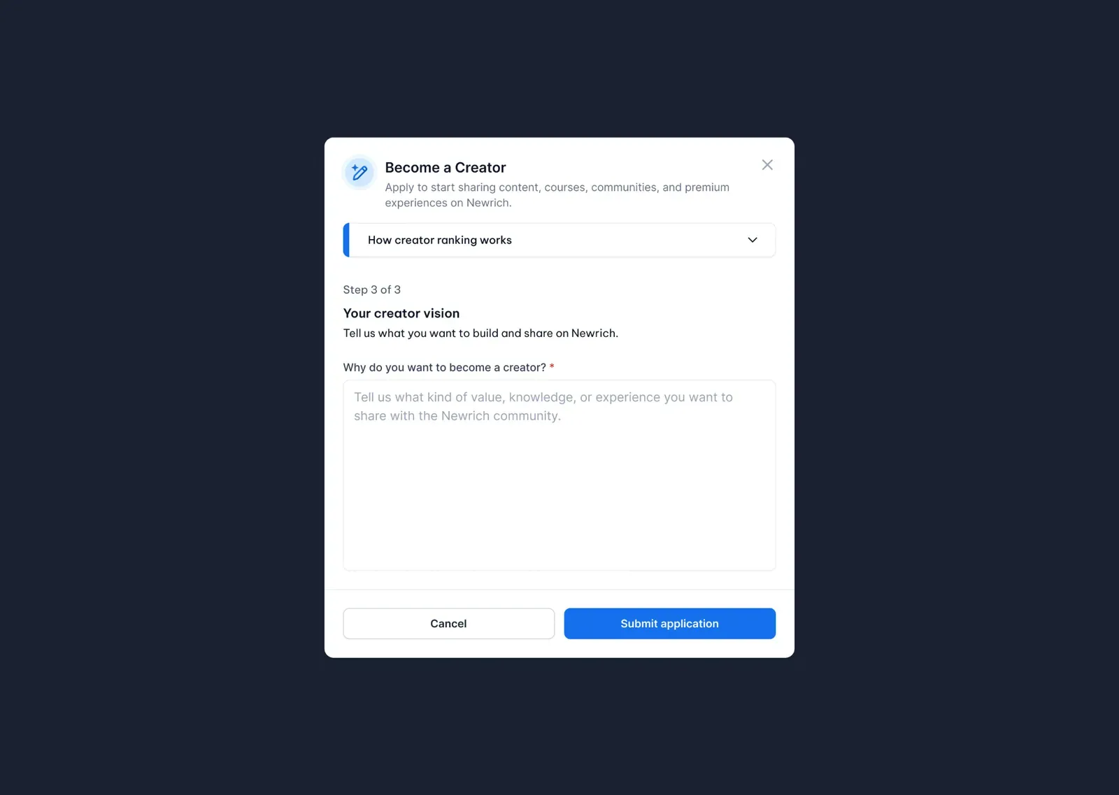 Become a creator screenshot
