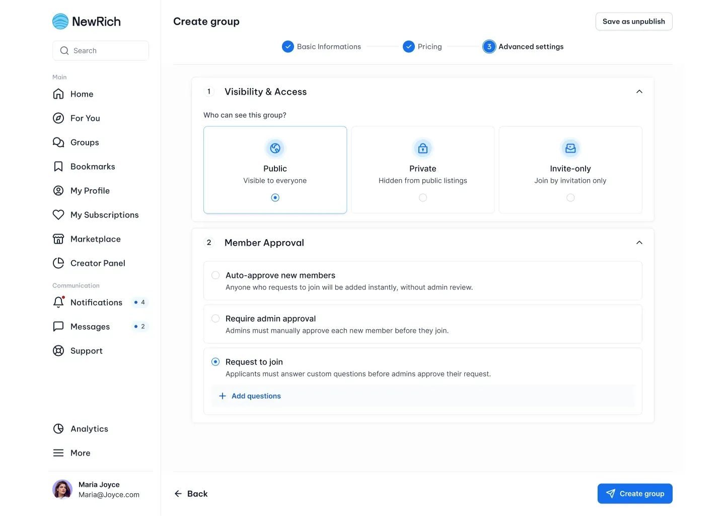 Create a group screenshot