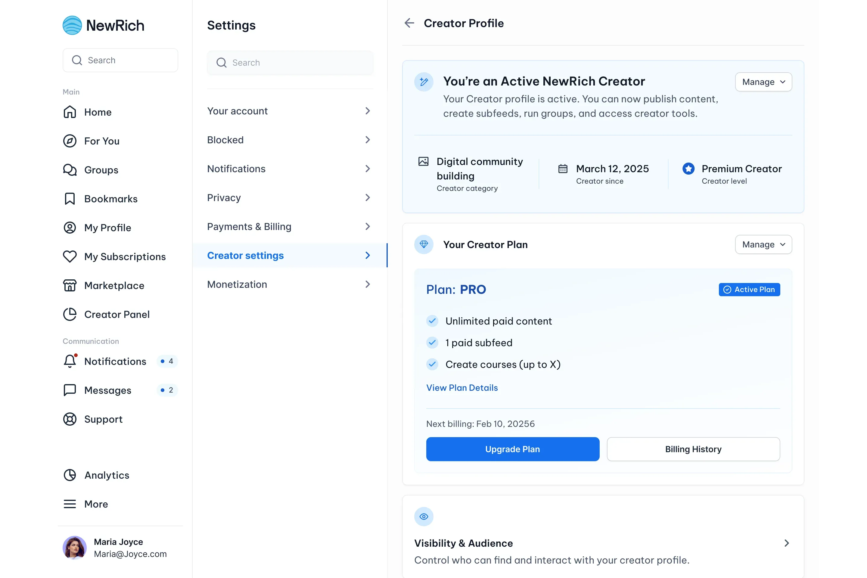 Creator fees screenshot