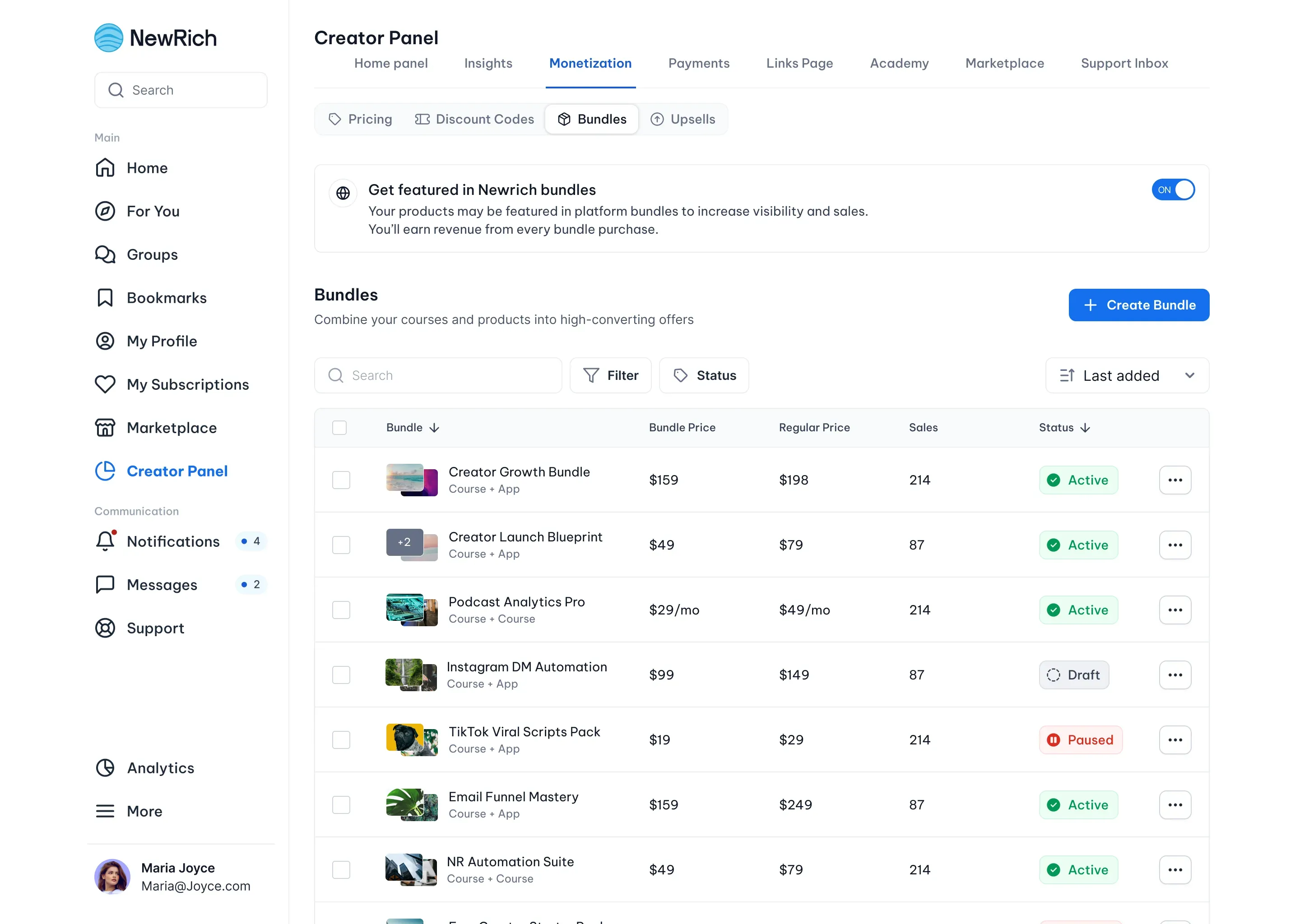 Monetization screenshot