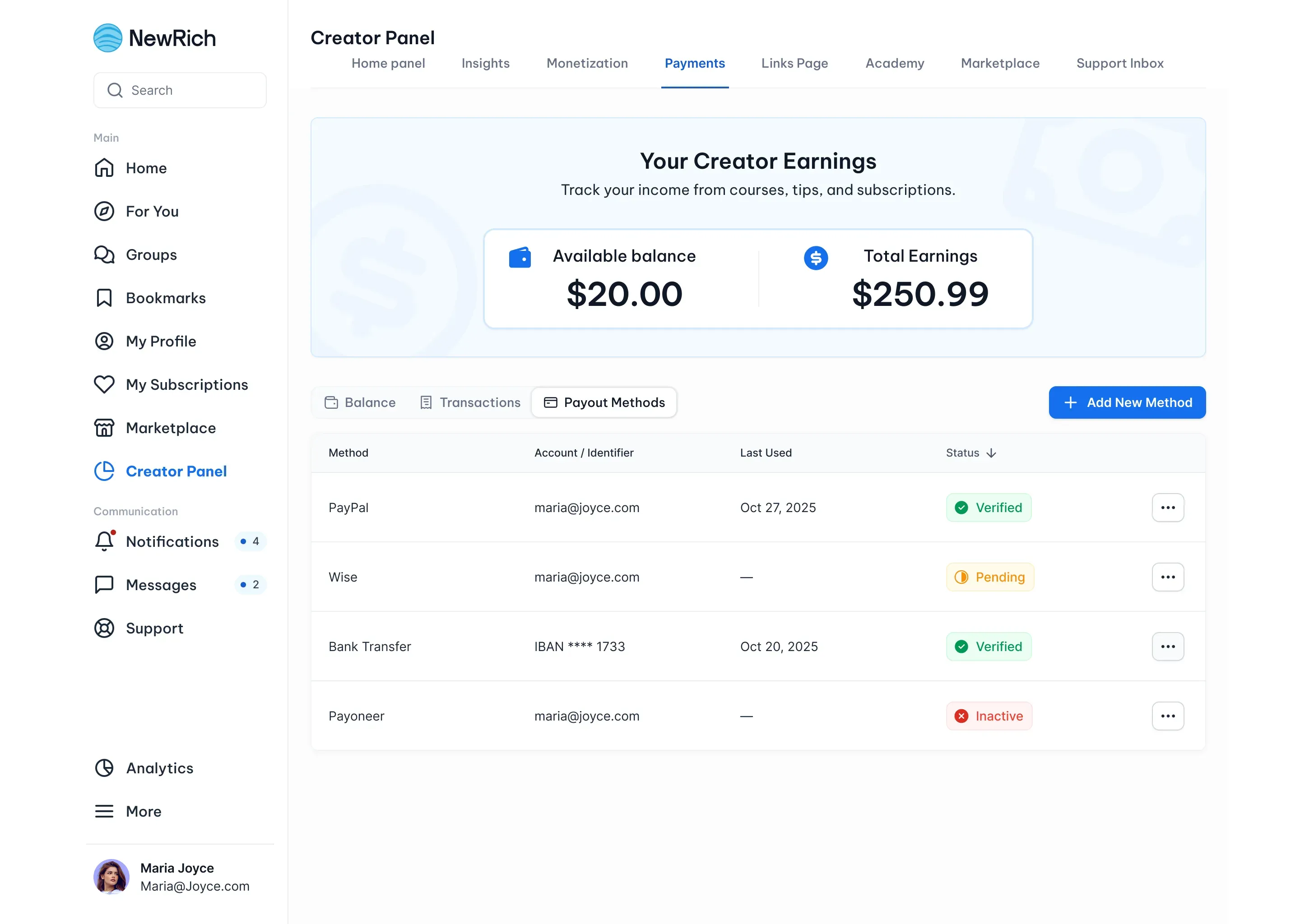Set up payments screenshot