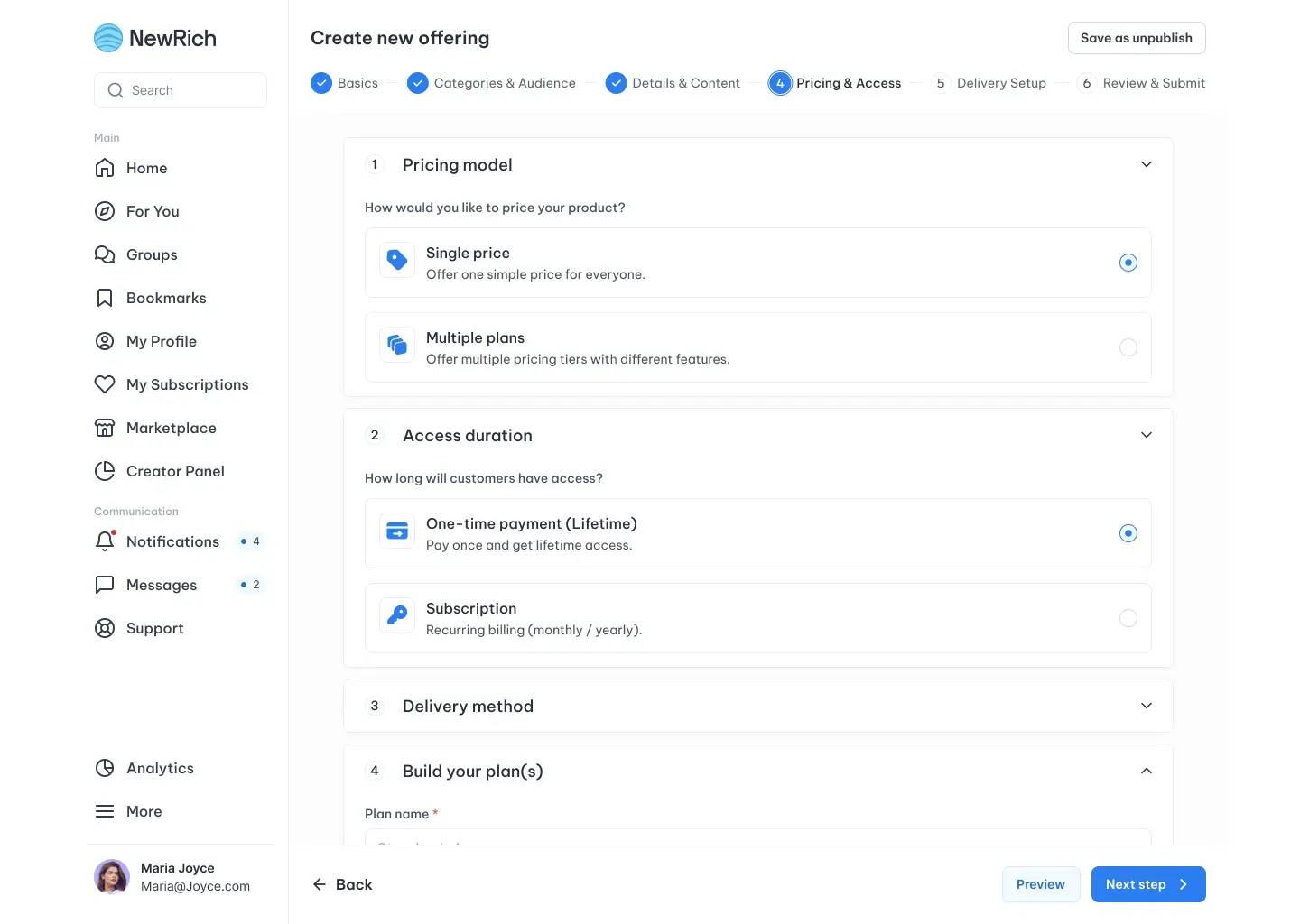 Marketplace setup guide screenshot