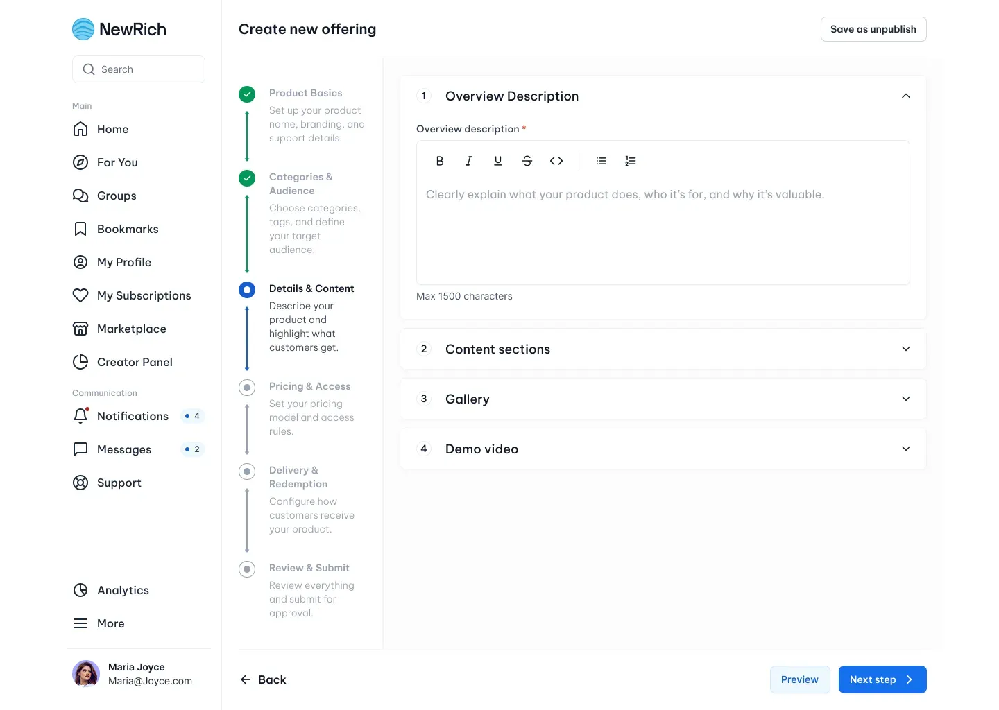 Marketplace setup guide screenshot