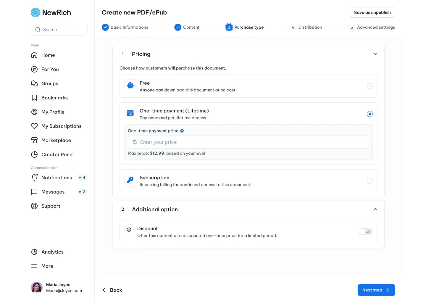 Marketplace setup guide screenshot