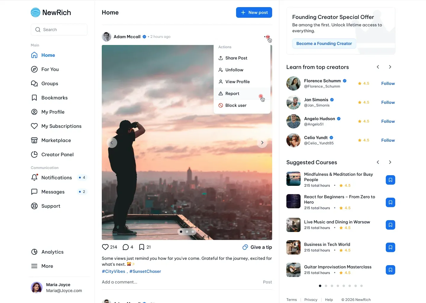 Report content or users screenshot